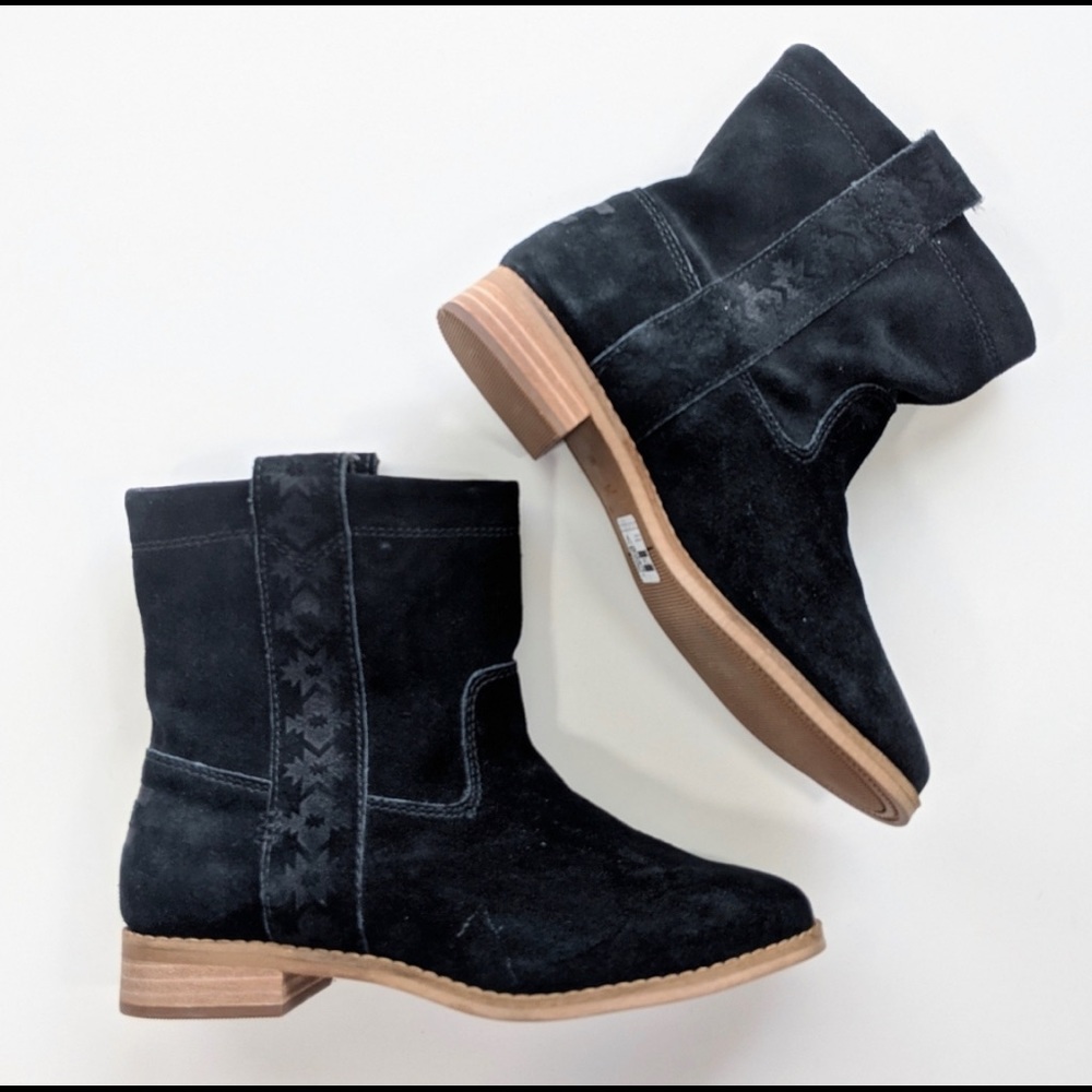 Tom's Laurel Black Burnished Suede Bo…